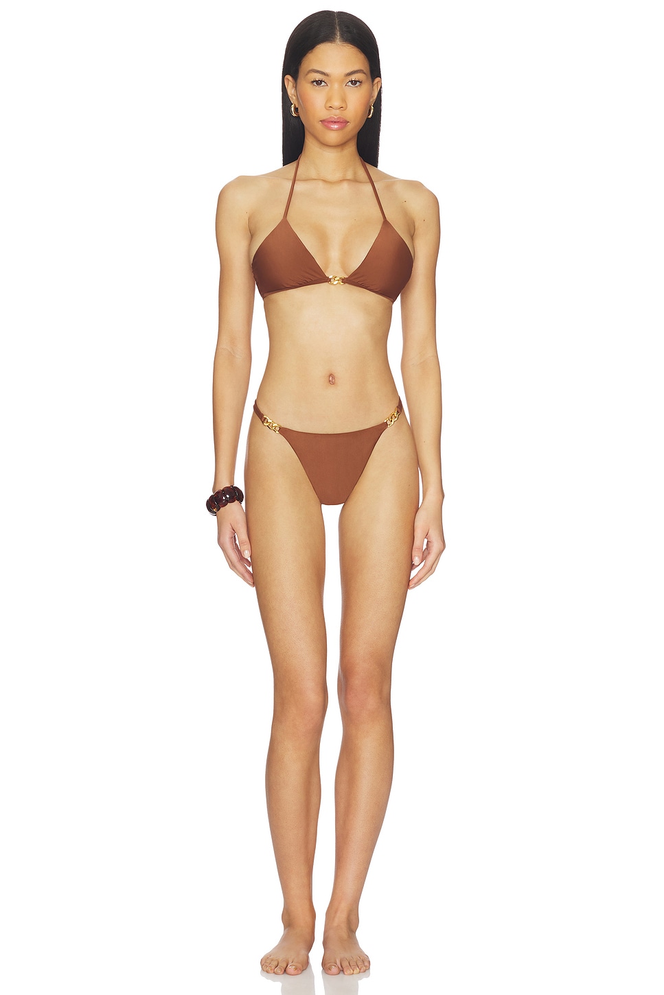 ♡angie♡ Vix Swimwear Angie Cheeky Bikini Bottom in Brown | REVOLVE