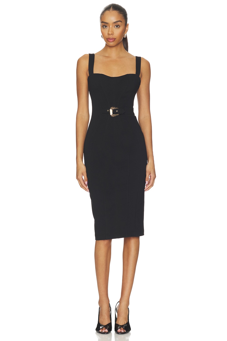 versace black cocktail dress Versace Midi Dress 42 Black