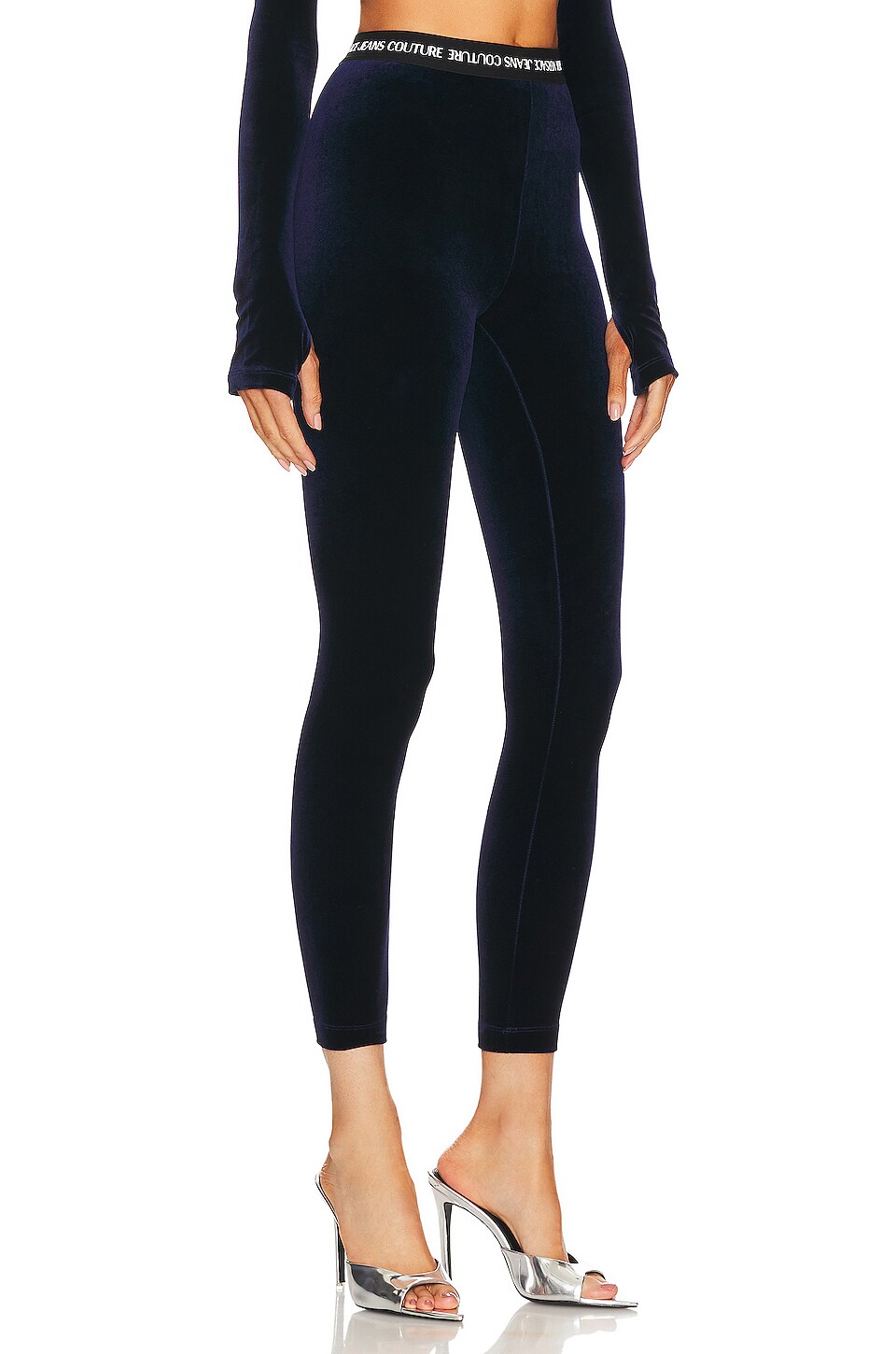 Versace Jeans Couture Velvet Legging in Marine