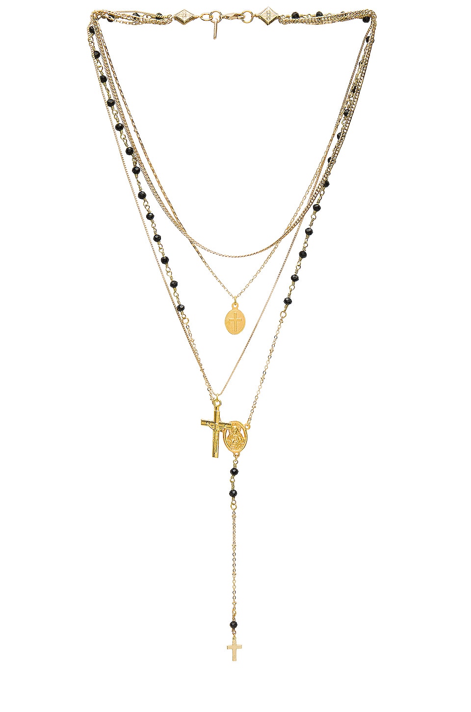 layered rosary necklace