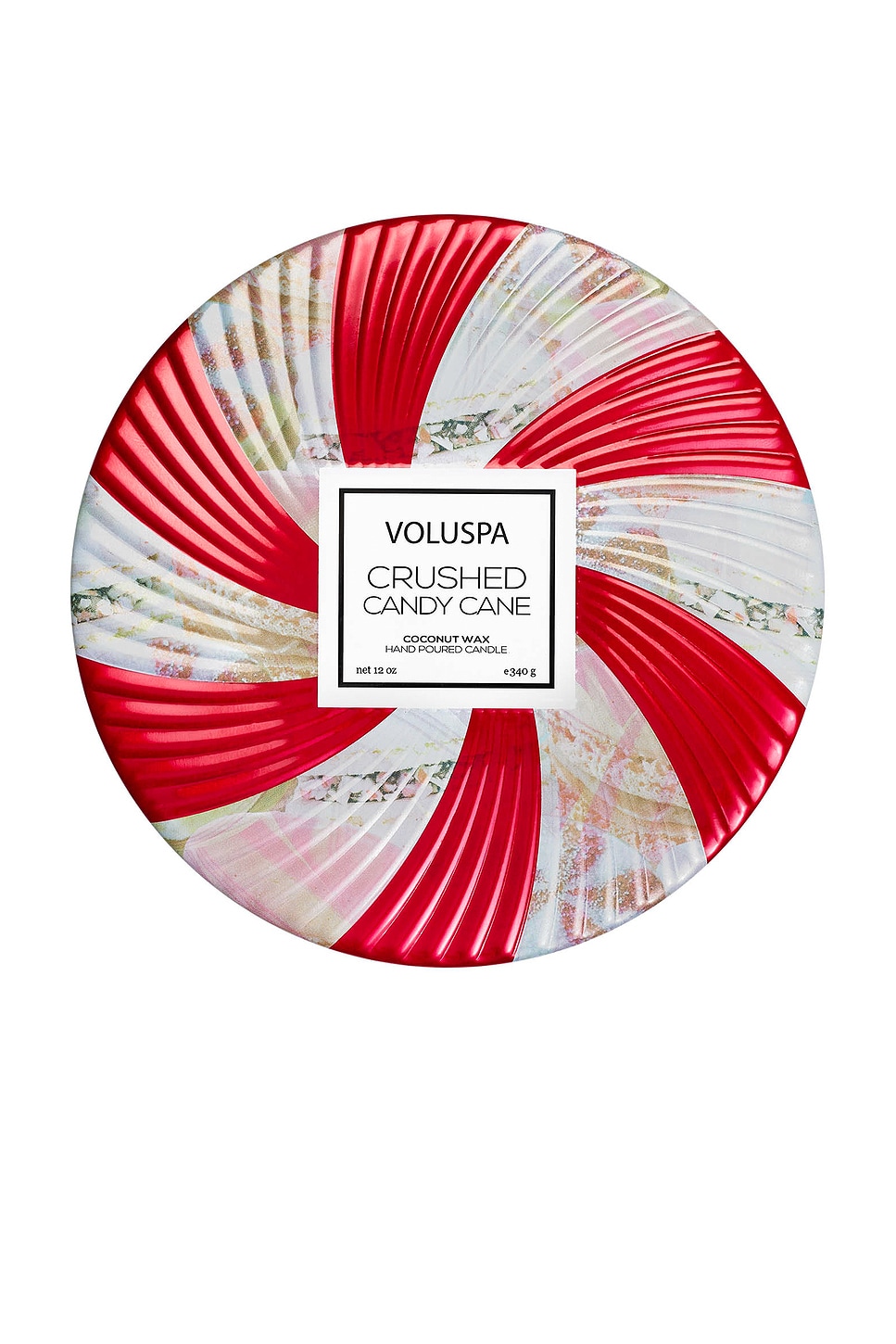 Crushed Candy Cane 3 Wick Tin Candle - thumbnail 2
