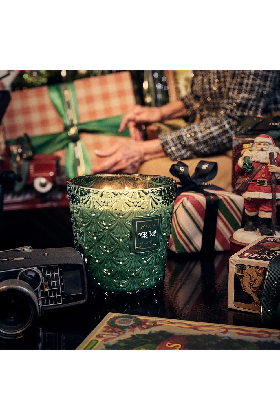Noble Fir Garland 3 Wick Hearth Candle