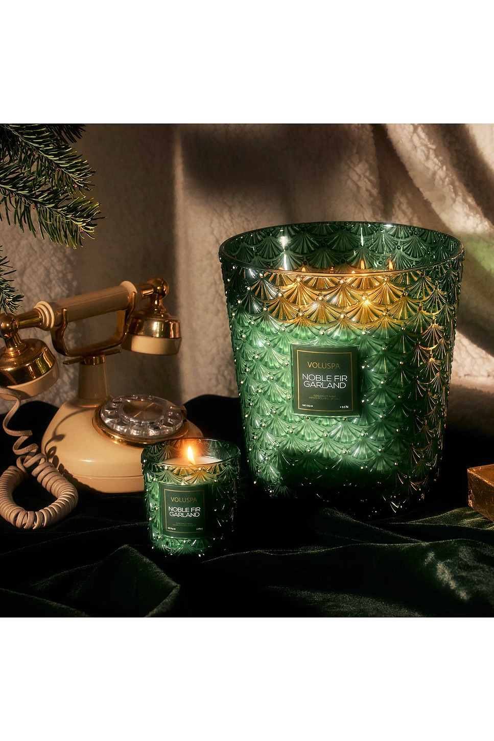 Noble Fir Garland 5 Wick Hearth Candle