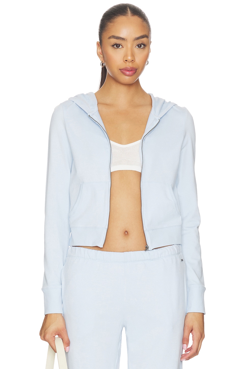 Vuori Halo Mini Fz Hoodie in Soft Sky Heather | REVOLVE