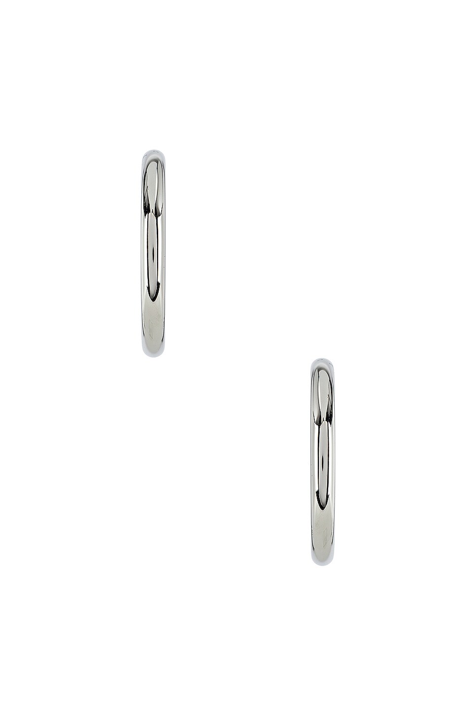 Wanderlust + Co Faye Midi Hoop Earrings in Silver