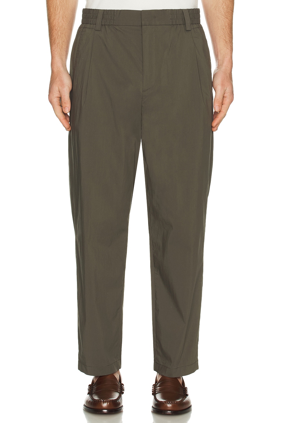 Relaxed Nylon Pleated Pant - Thumbnail 3