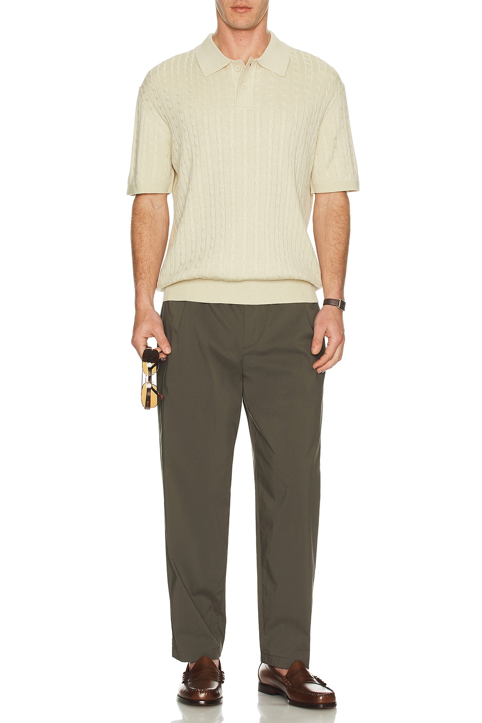 Relaxed Nylon Pleated Pant - Thumbnail 5