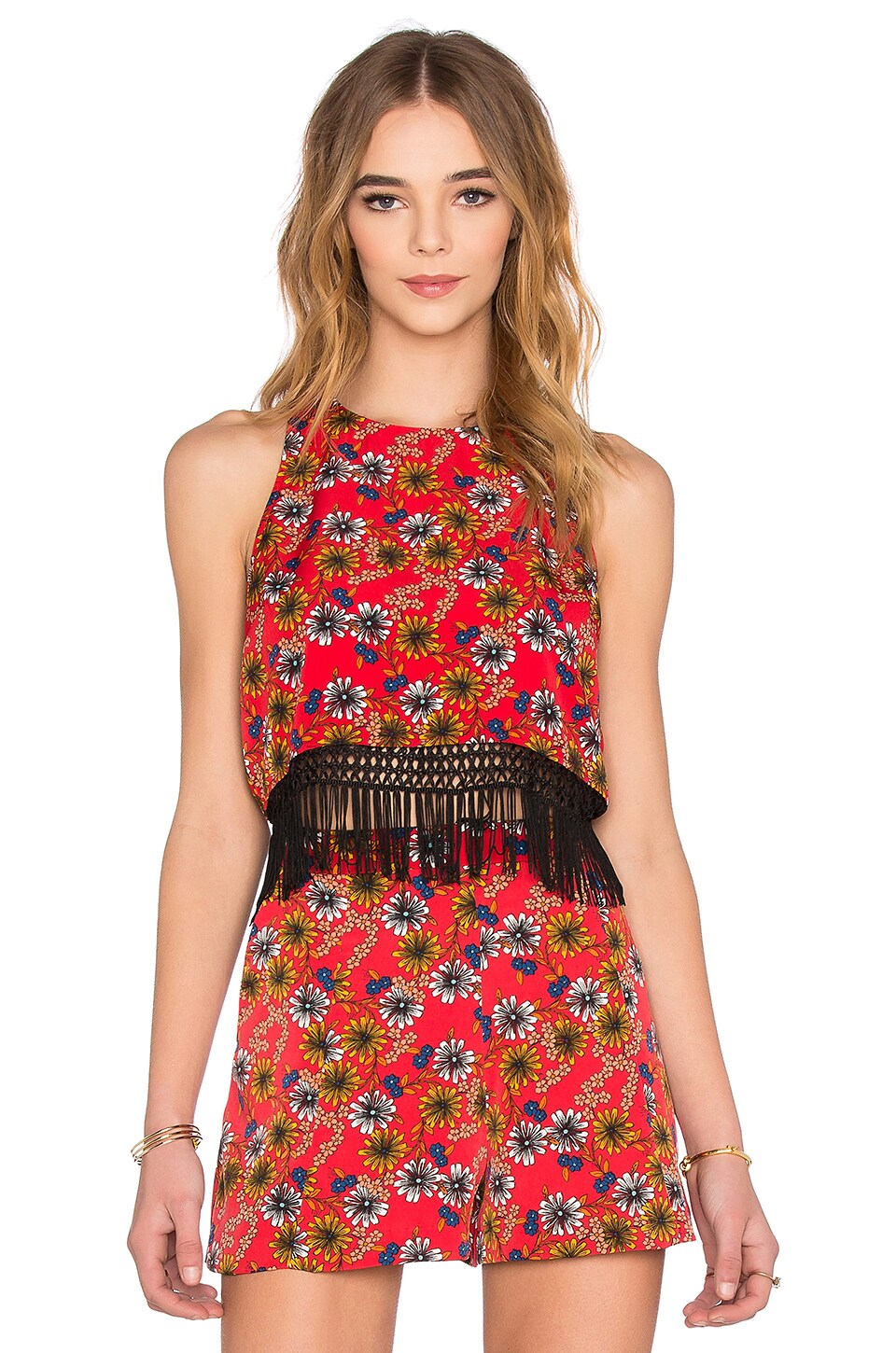 WAYF Fringe Tank in Daisy Floral