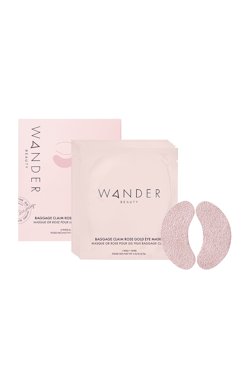 Wander Beauty Baggage Claim Rose Gold Eye Masks 6 Pack