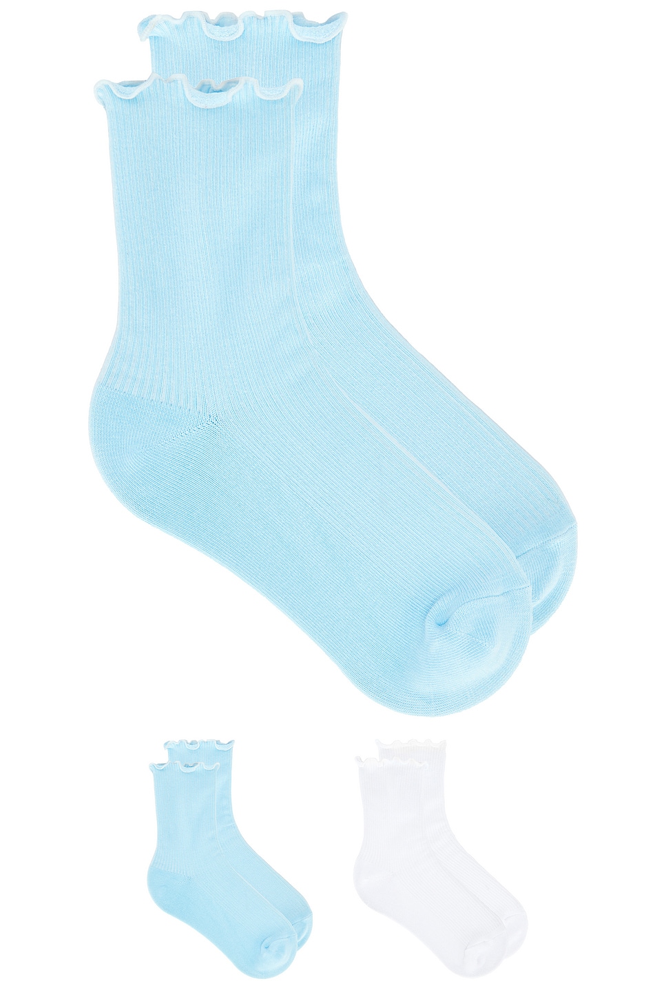 WellBeing + BeingWell Ruffle Sock 2 Pack in Ice Blue & Blanc White ...