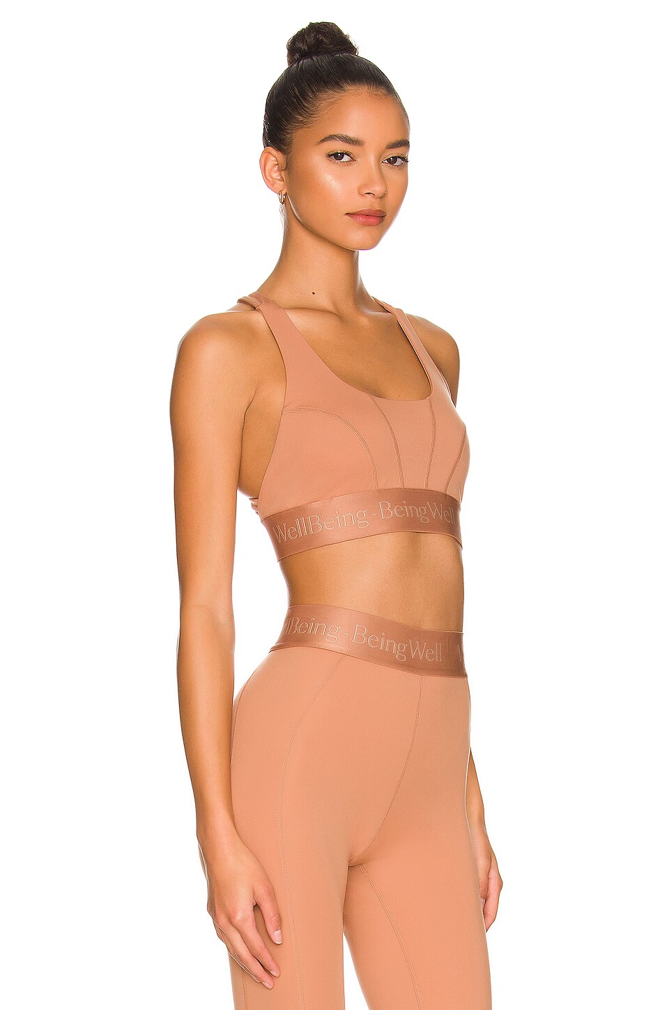 WellBeing + BeingWell MoveWell Cypress Sports Bra in Mocha Brown