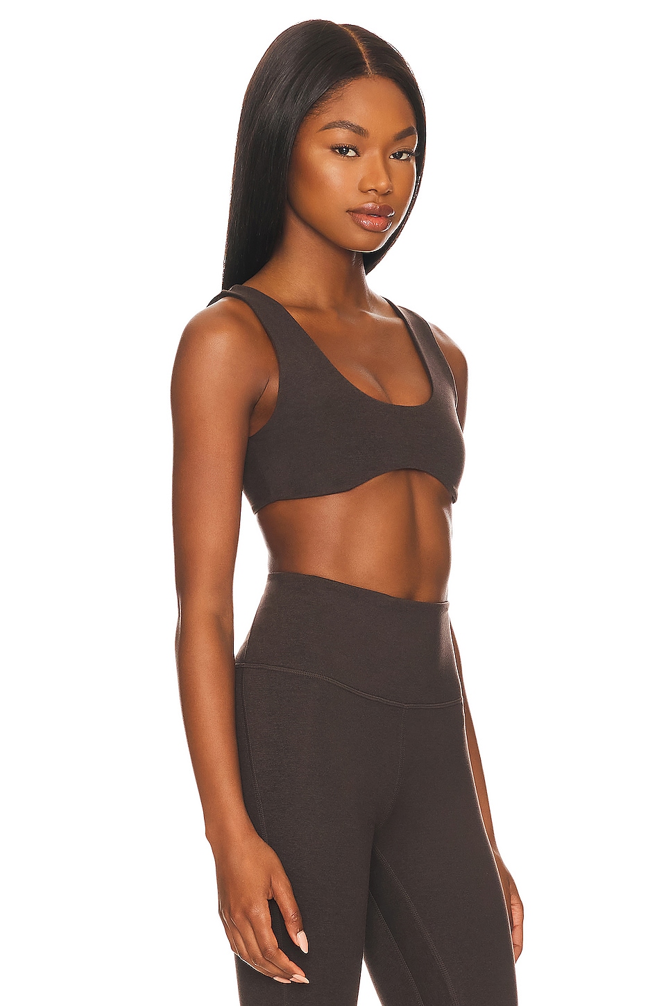 WellBeing + BeingWell LoungeWell Skye Sports Bra in Chocolate Brown