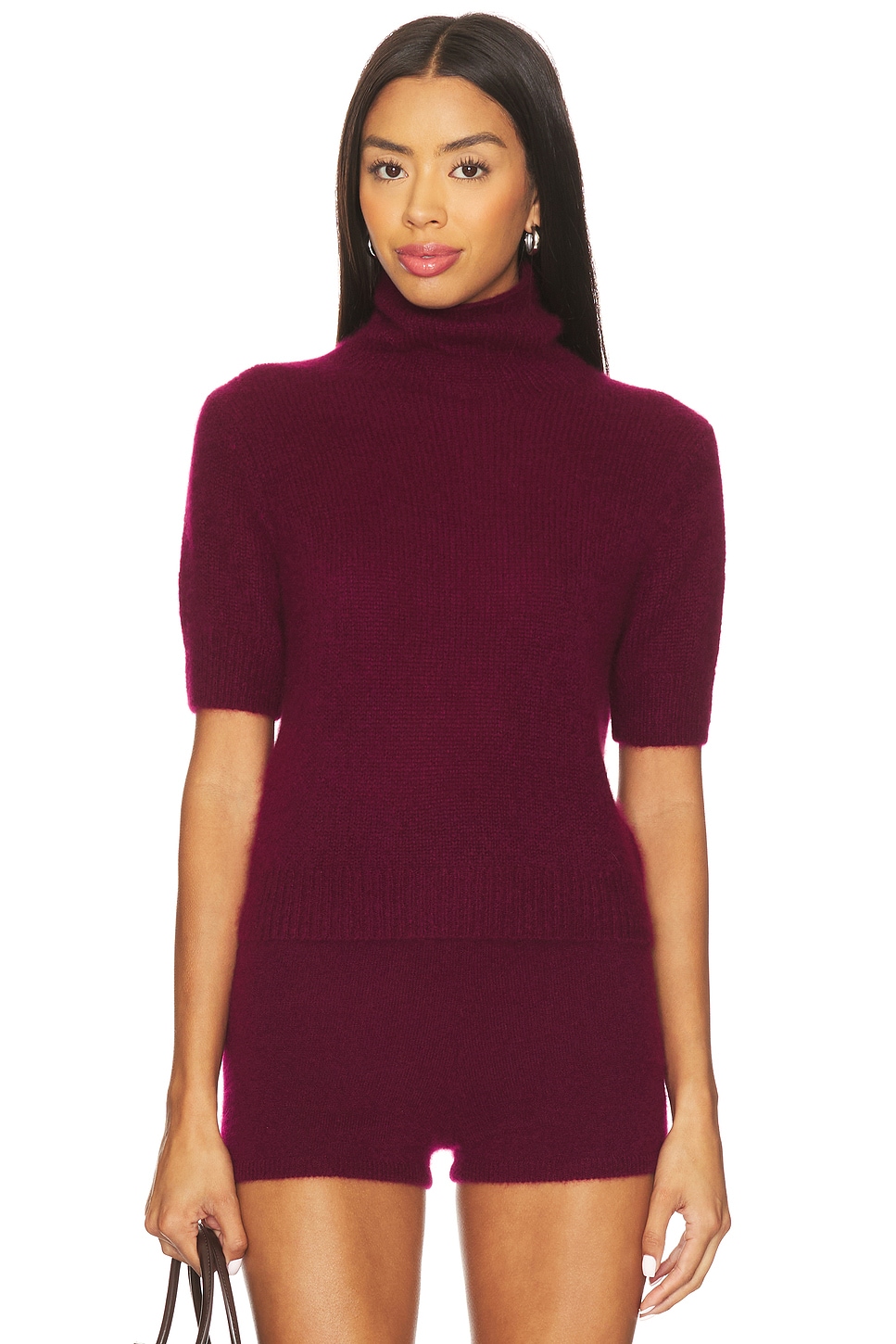 W. Cashmere Tansy Short Sleeve Pullover in Burgundy | REVOLVE W. Cashmere Tansy Short Sleeve Pullover in Burgundy | REVOLVE