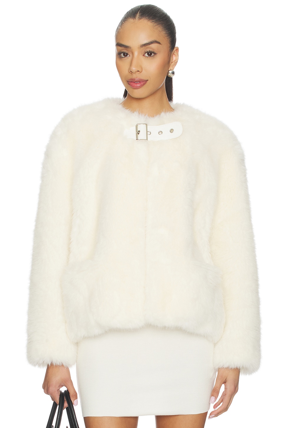 Faux Fur Belt Jacket - thumbnail 2