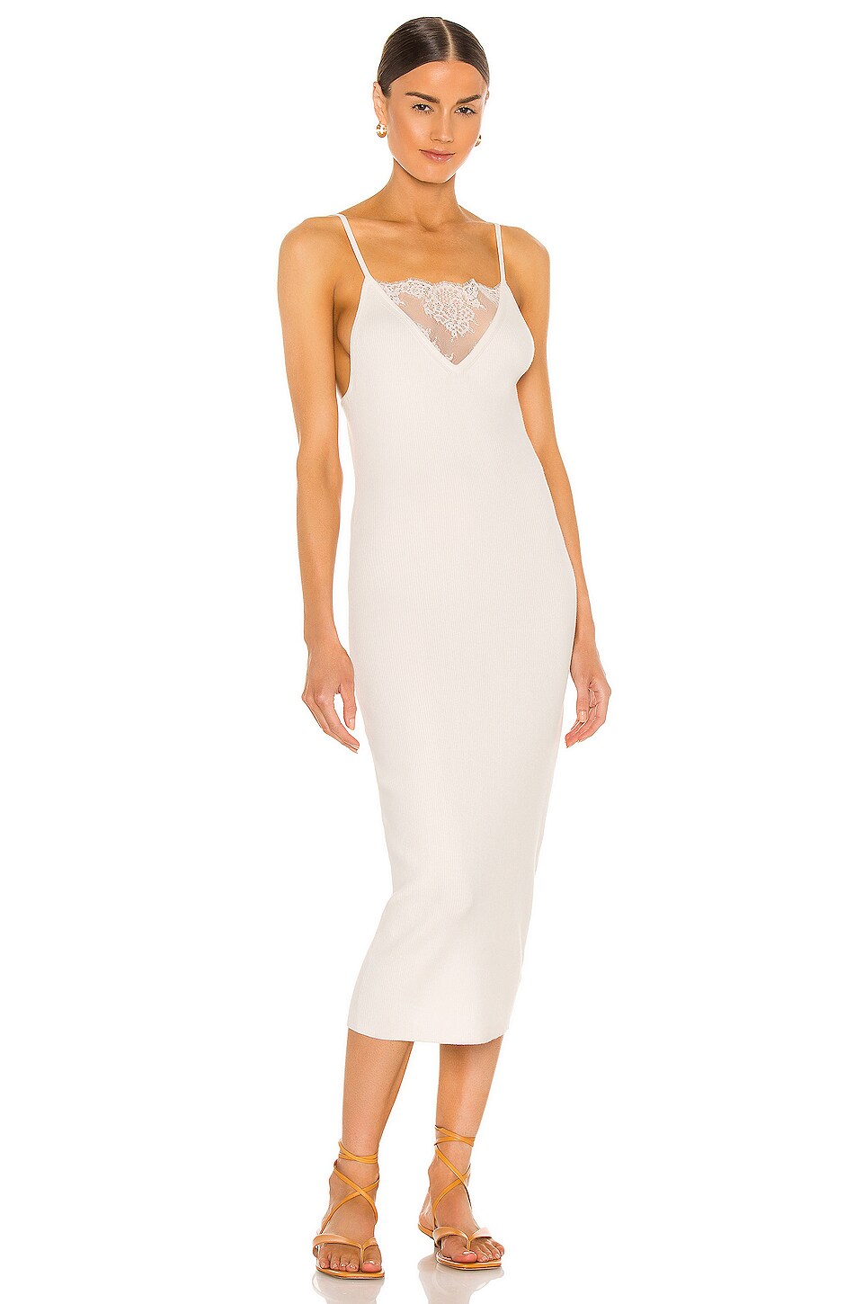 Weekend Stories Lux Ribbed Dress in Ivory