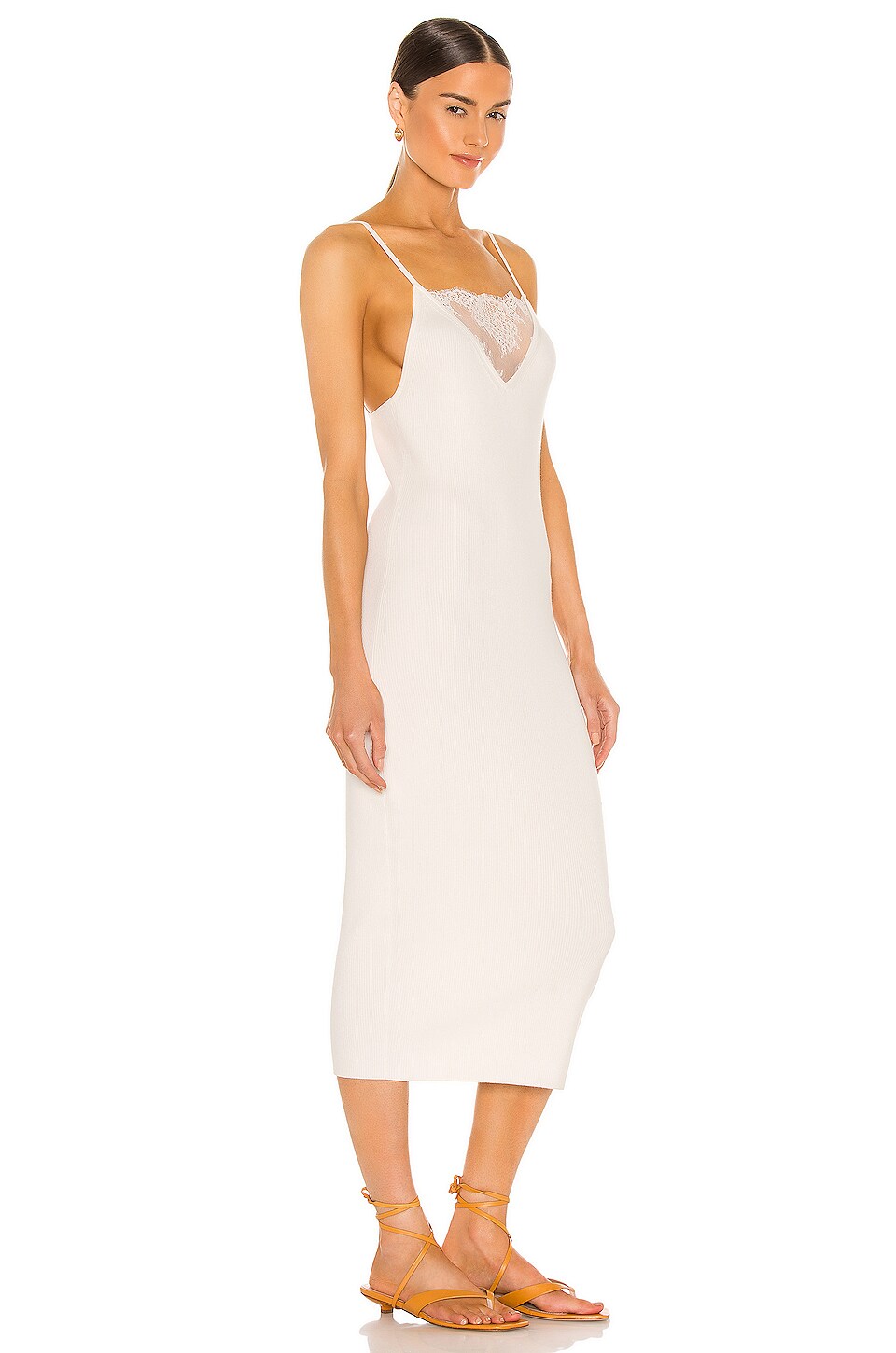 Weekend Stories Lux Ribbed Dress in Ivory