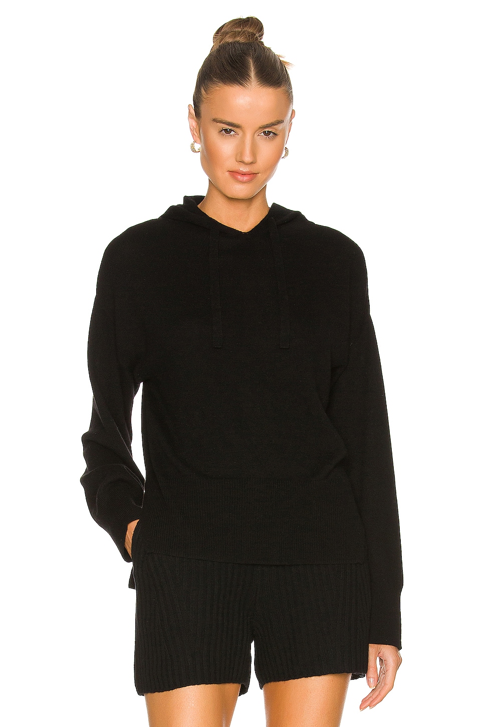 Weekend Stories Aubrianna Recycled Cashmere Hoodie in Black | REVOLVE