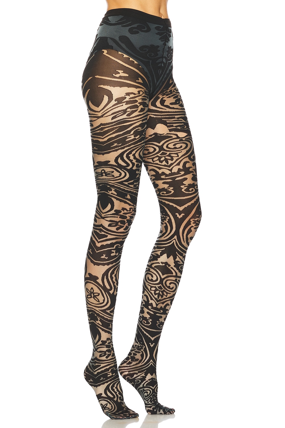 タイツ・ソックス ETRO FW24 ETRO X WOLFORD TIGHTS (17620 9294) ETRO x Wolford Etro Shimmer Paisley-Print Tights - Bergdorf