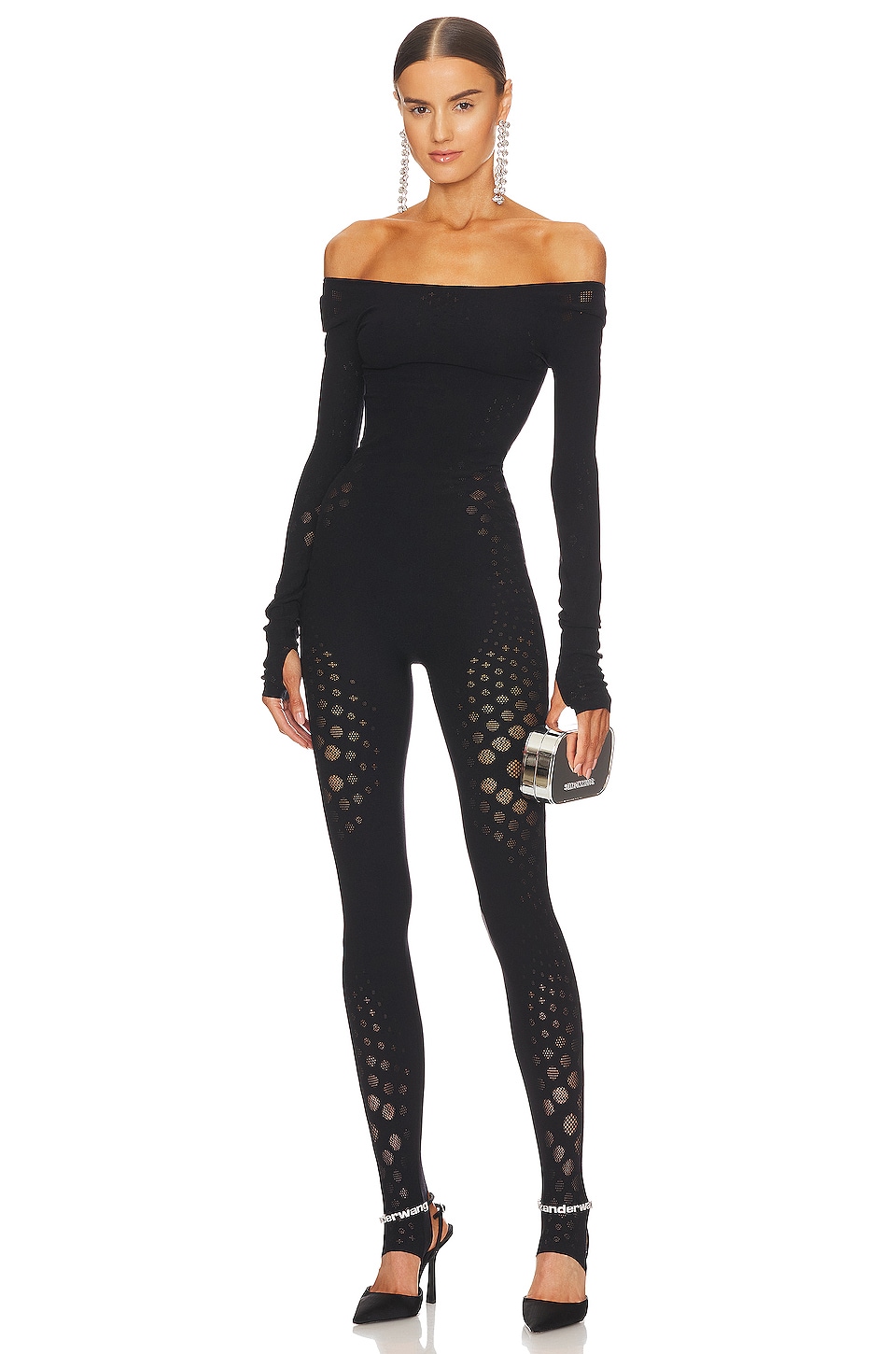 Wolford Dots Illusion Net Jumpsuit in Black | REVOLVE