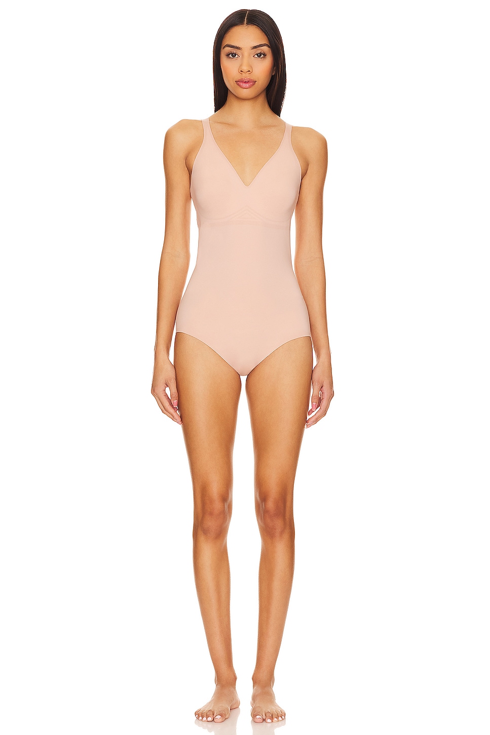 Wolford Women's Tulle Forming String Bodysuit, Nude, 38, Beige, 38