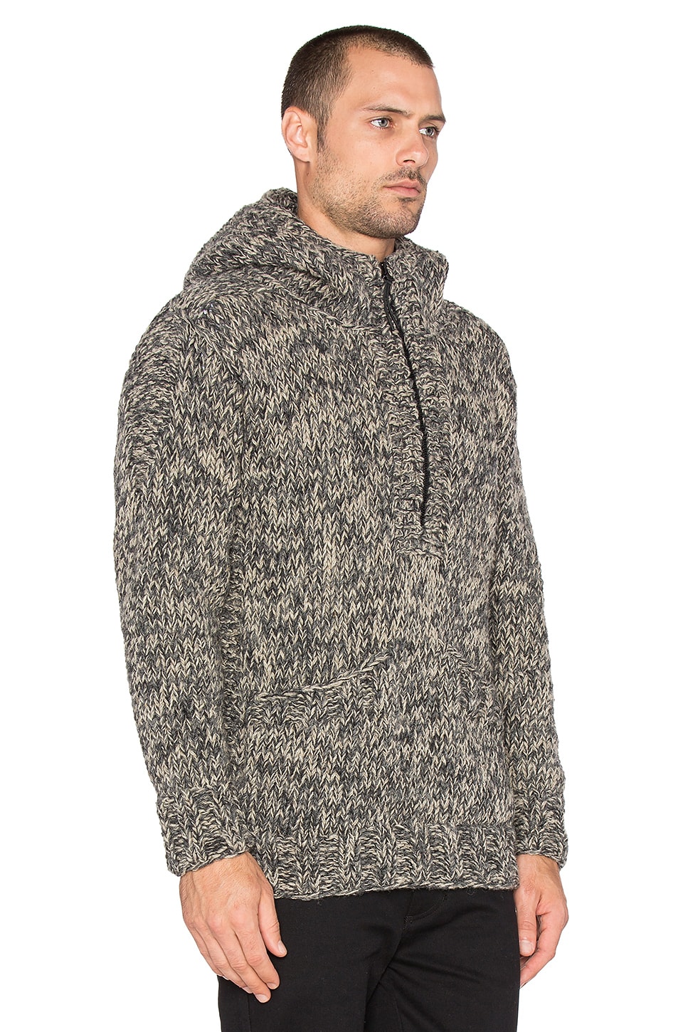 wings + horns Handknit Anorak Sweater in Dune | REVOLVE