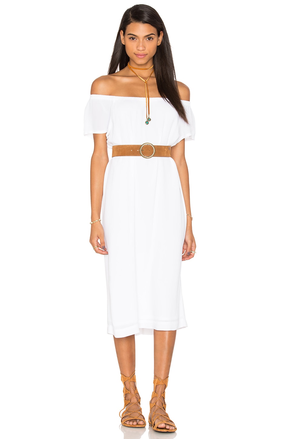 white off the shoulder peasant dress