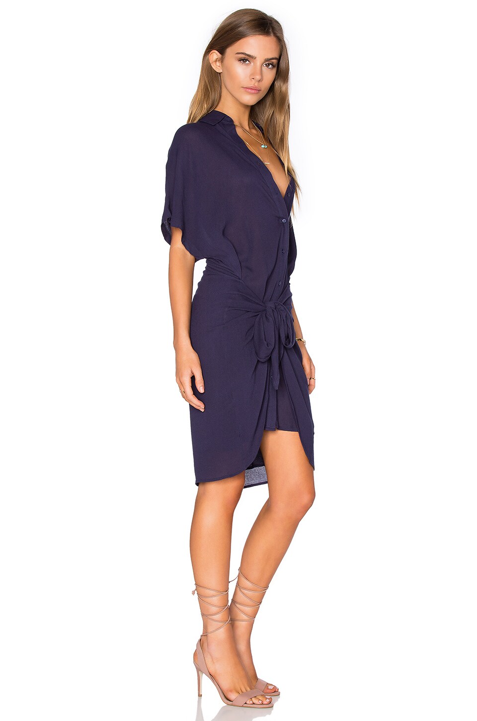 Lost in Lunar Euphoria Shirt Dress in Navy