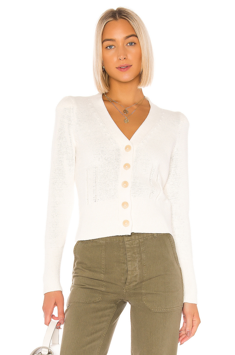 white shoulder cardigan