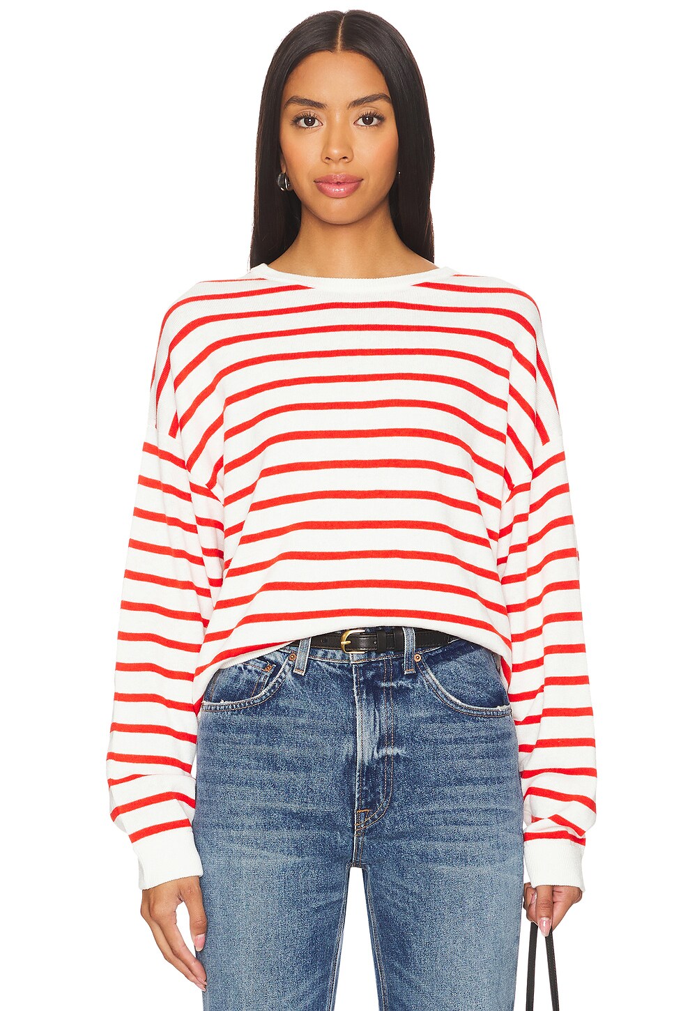 White + Warren
 Colorblocked Cotton-Blend Sweater main image 0