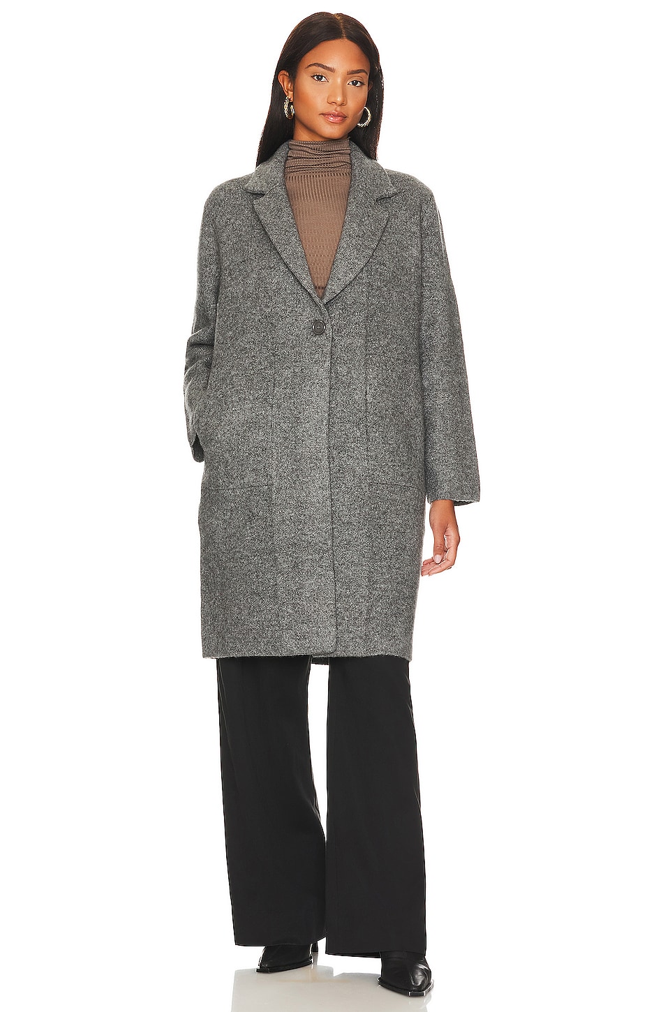 White + Warren Coatigan in Brushed Grey