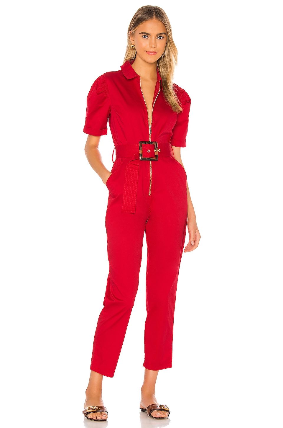 WeWoreWhat Belted Jumpsuit in Red | REVOLVE