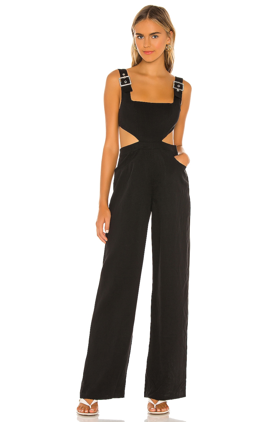 WeWoreWhat Cut Out Overall in Black | REVOLVE