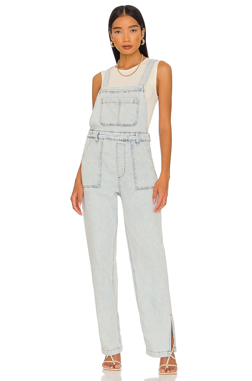 WeWoreWhat Slouchy Slit Overalls in Super Light | REVOLVE