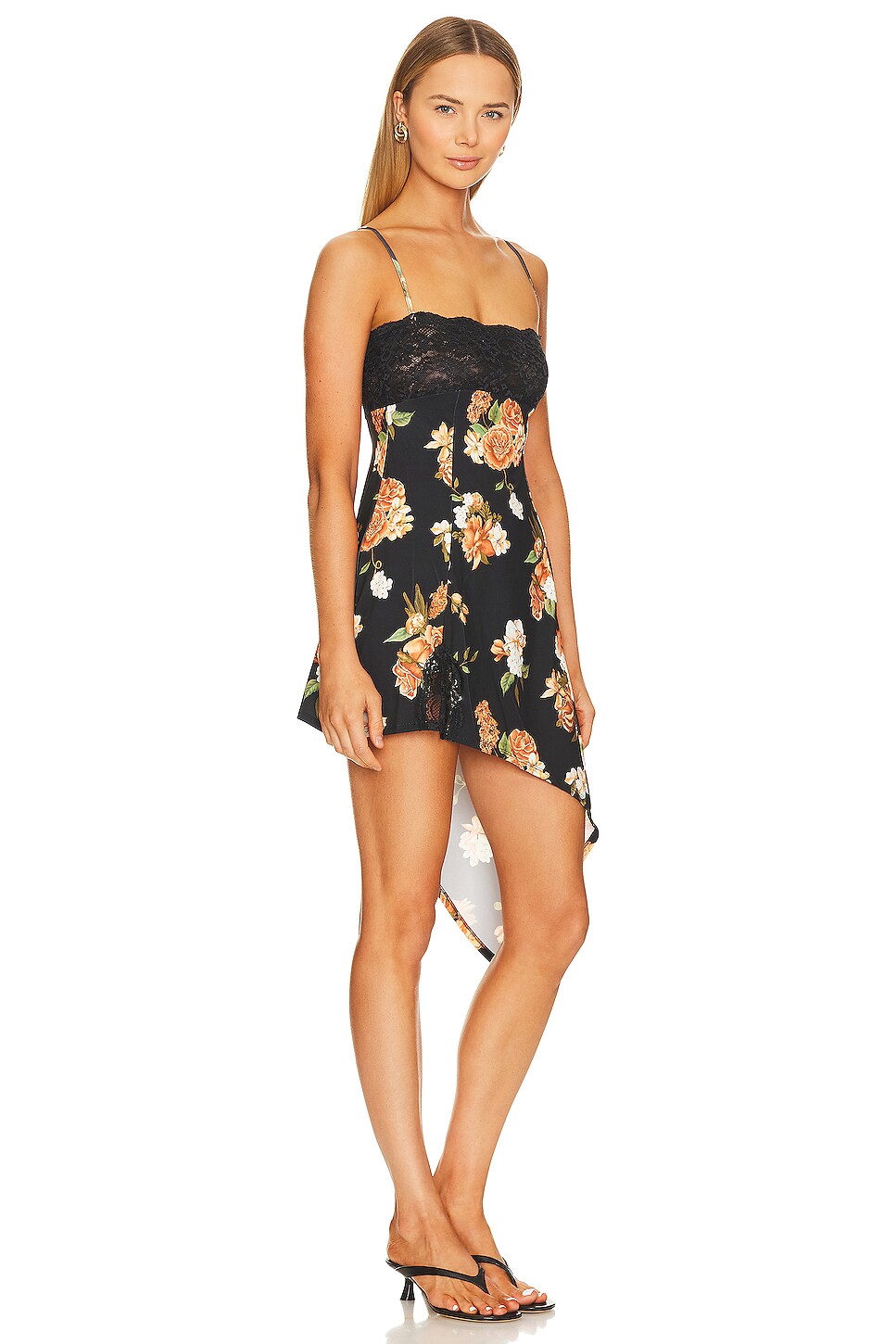 WeWoreWhat Lace Asymmetrical Slip Dress thumbnail