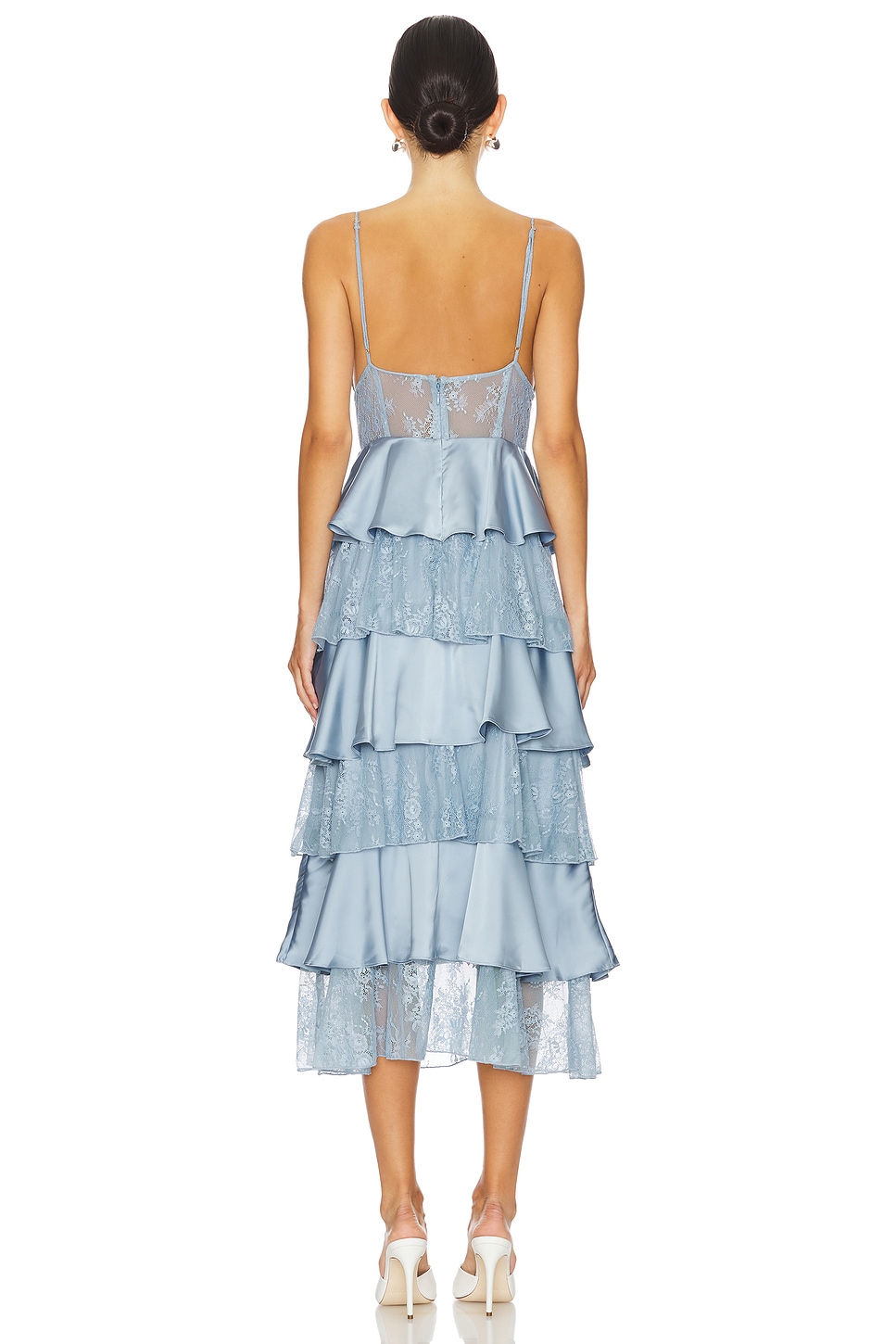 WeWoreWhat Tiered Lace Midi Dress thumbnail