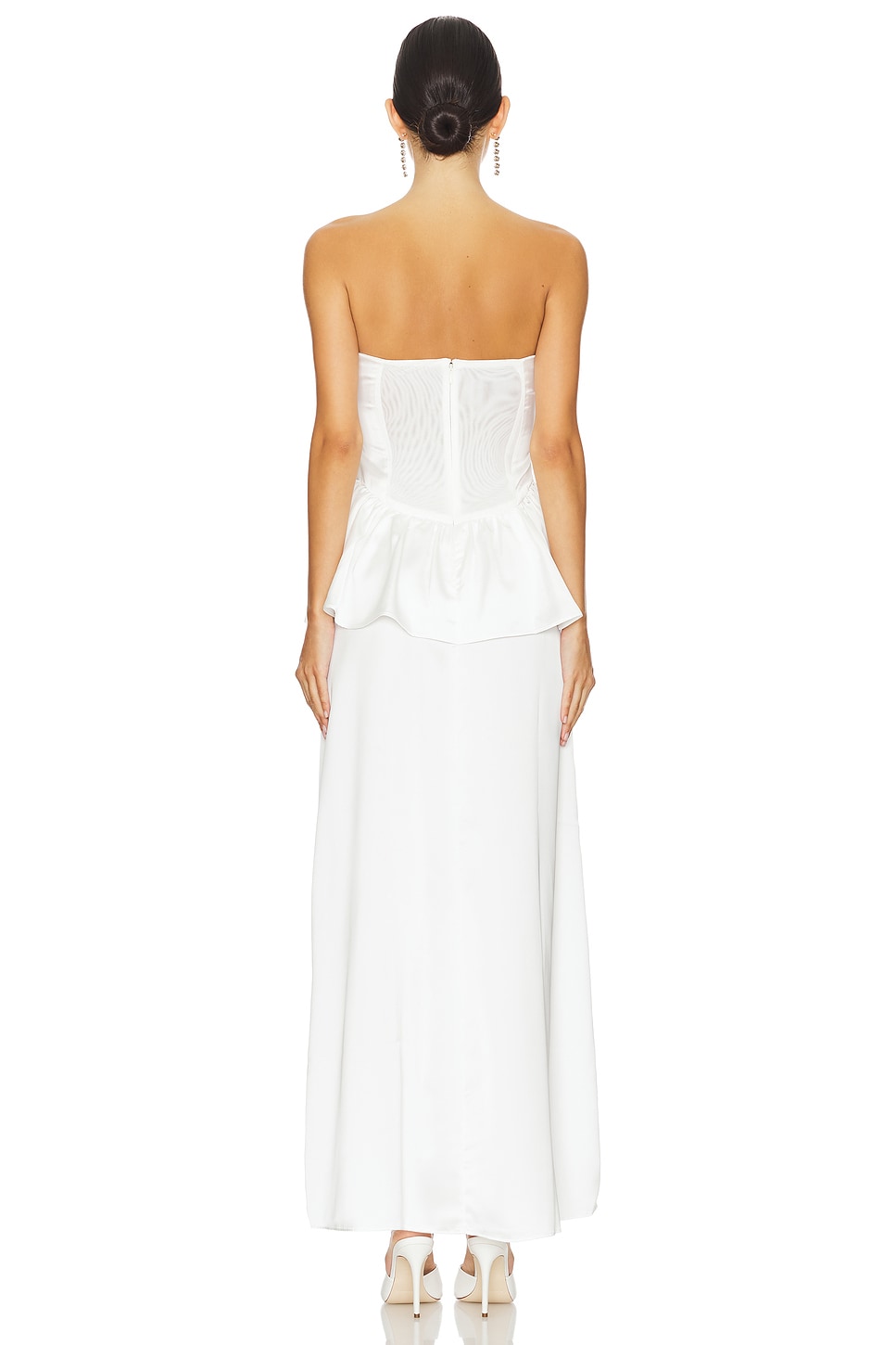 WeWoreWhat Corset Peplum Maxi Dress in White | REVOLVE