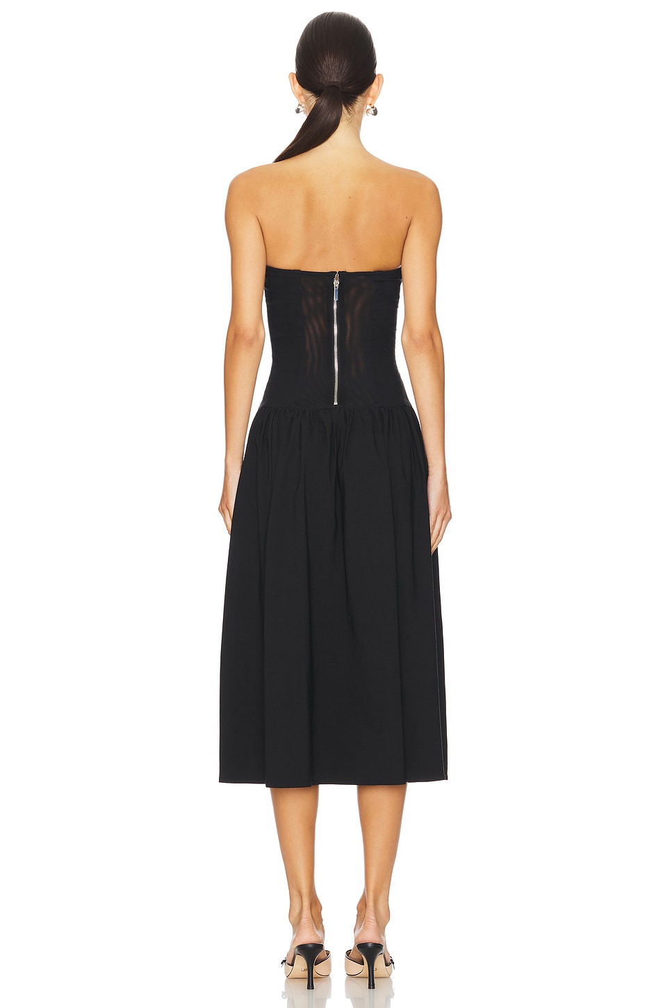 WeWoreWhat Strapless Corset Midi Dress in Black | REVOLVE