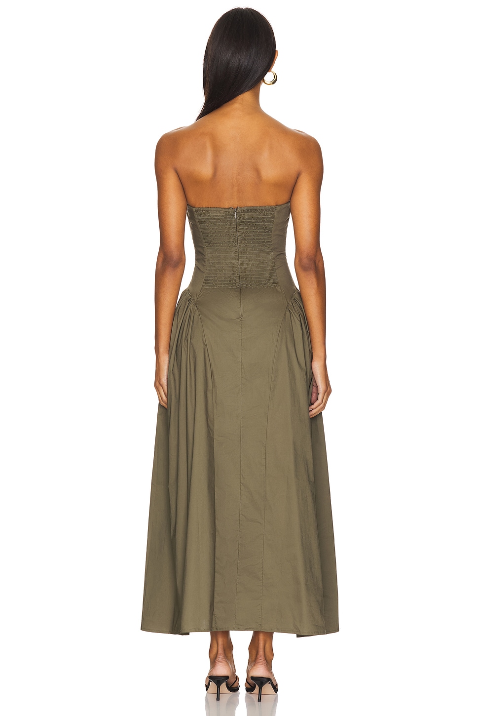 weworewhat corset poplin dress WeWoreWhat Strapless Corset Ruched Dress