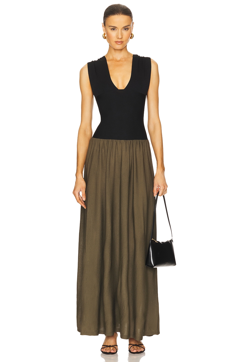 Deep V Corset Maxi Dress