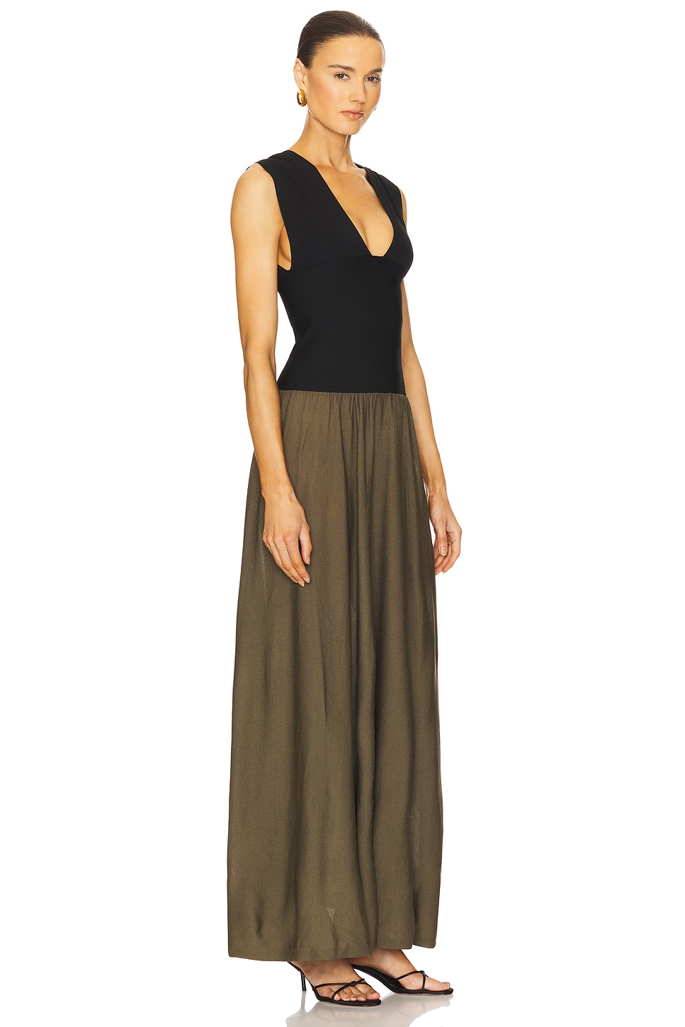 weworewhat corset sheer maxi dress Sheer Panel Maxi Dress