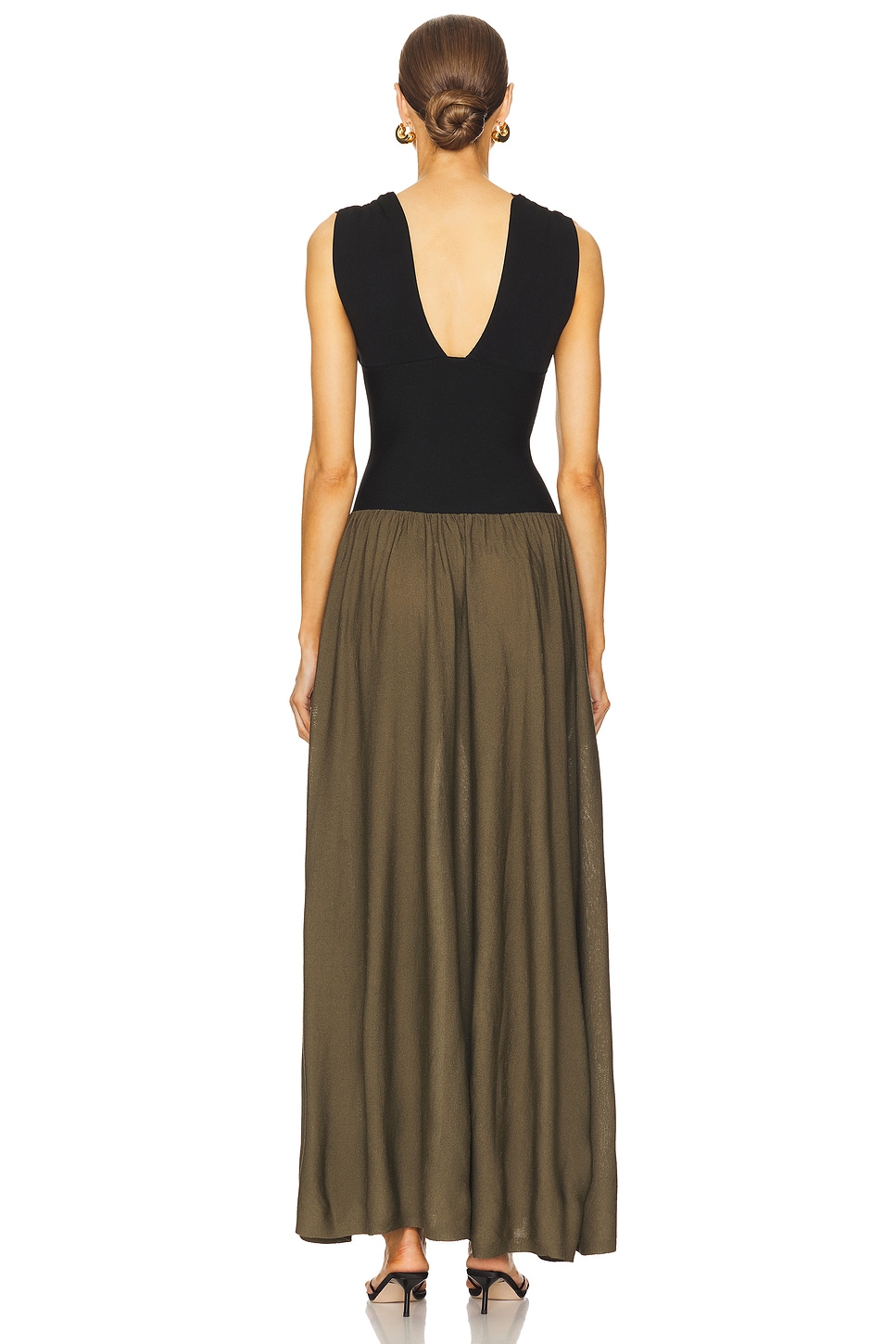 Deep V Corset Maxi Dress