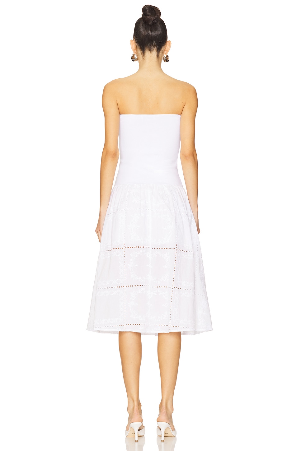WeWoreWhat Ribbed Cotton Midi Dress in White Multi | REVOLVE