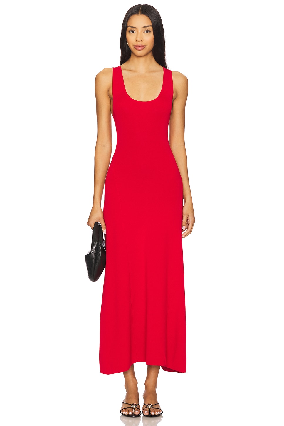 Ruched Strap Midi Dress