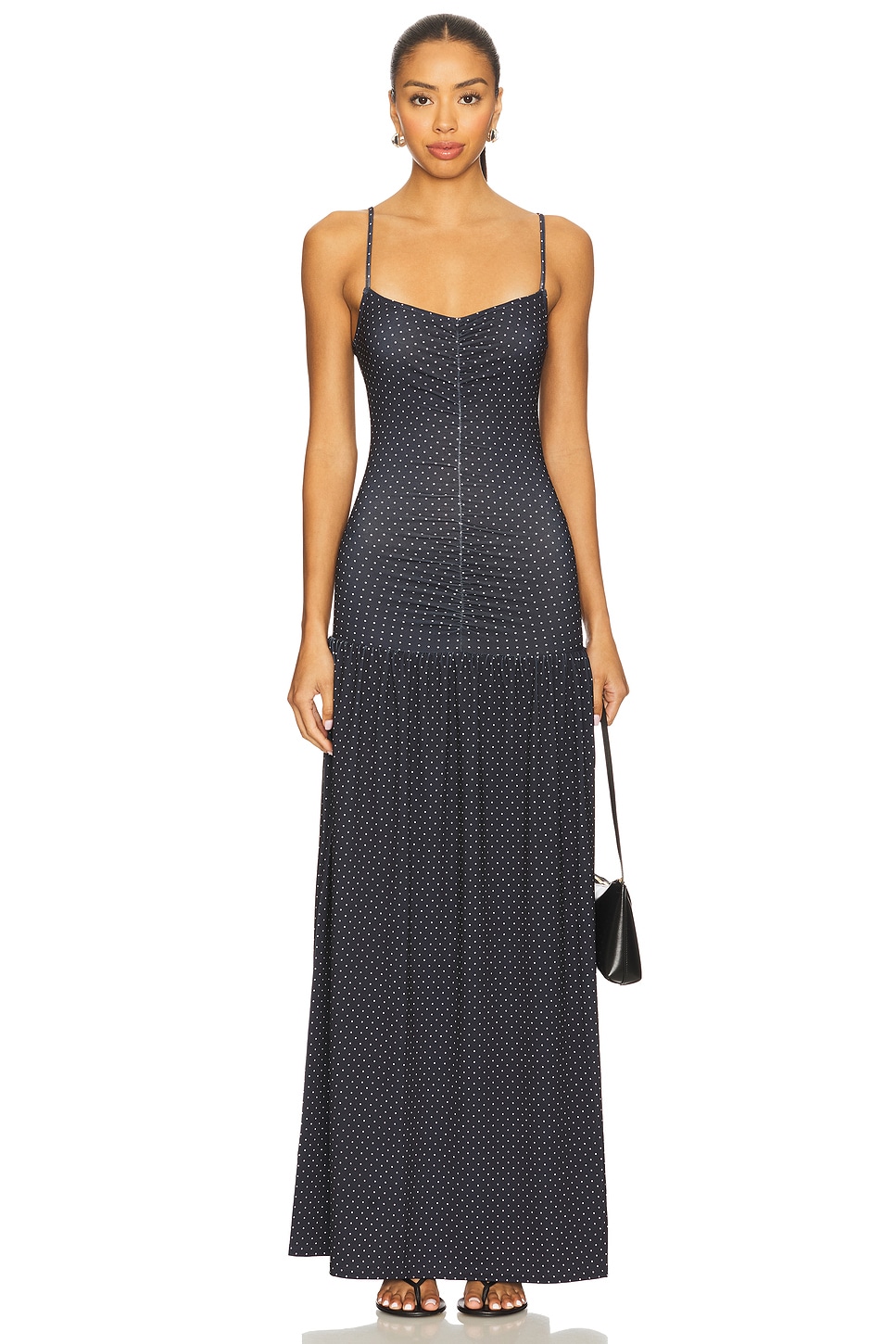 Ruched Front Scoop Maxi Dress