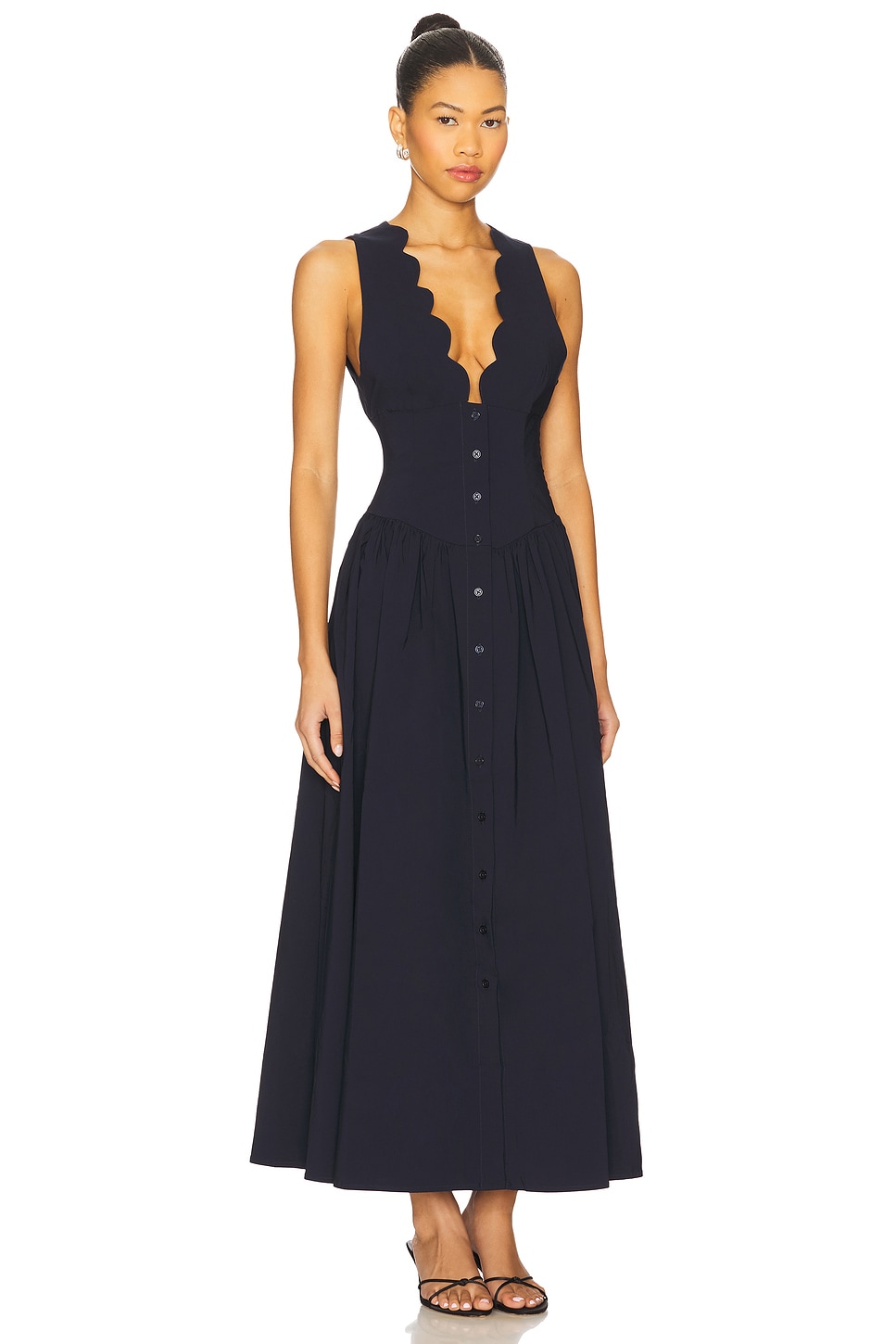 WeWoreWhat Button Front Scallop Dress