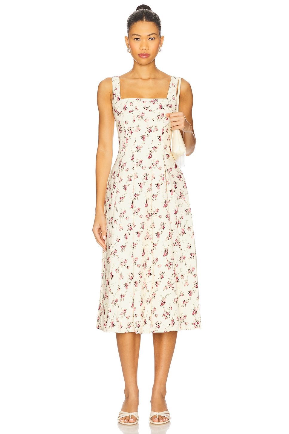 knee length dresses for ladies Sweet Spice Corset Lace-Up Floral Midi Dress main image 0
