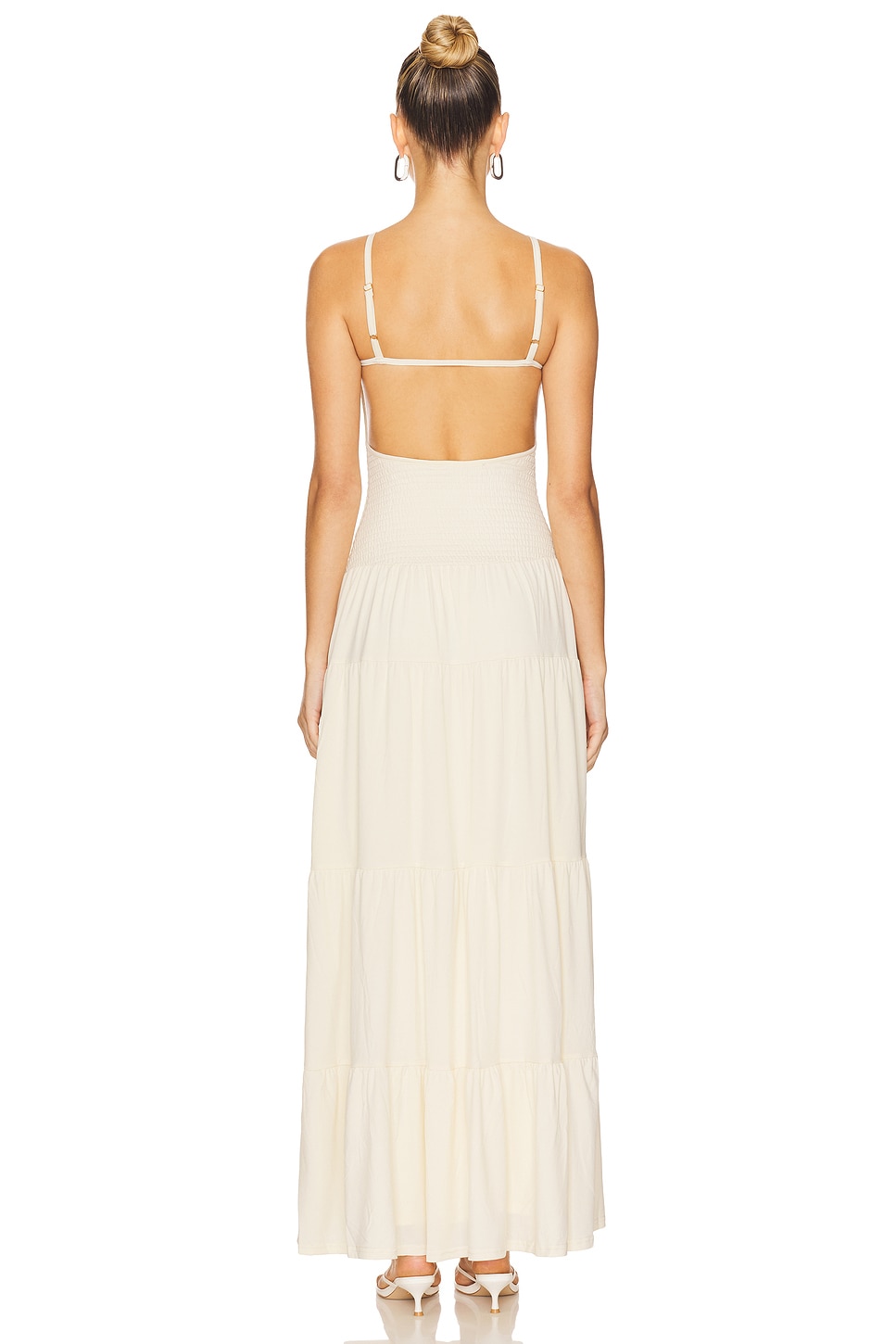 green emerald velvet dress Bandeau Drop Waist Maxi Dress – White – Six Stories