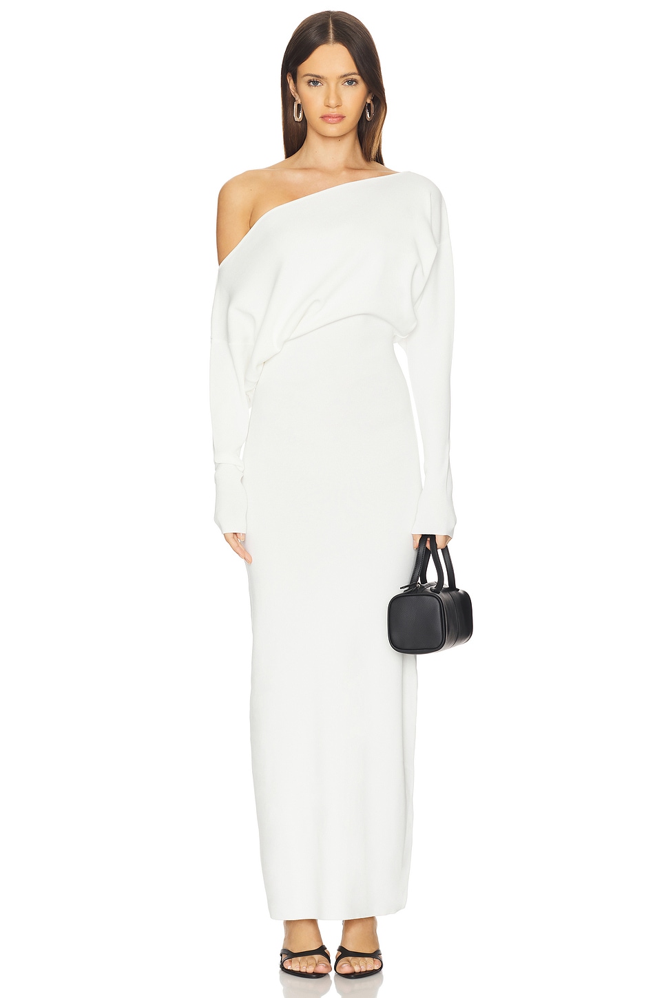 Off Shoulder Sweater Midi Dress