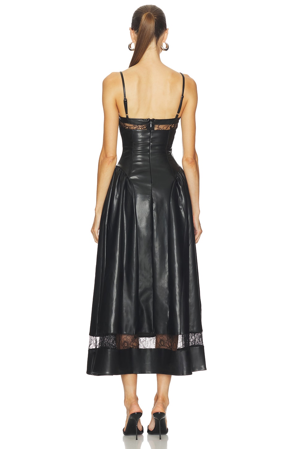 WeWoreWhat Lace Panel Corset Midi Dress in Black | REVOLVE