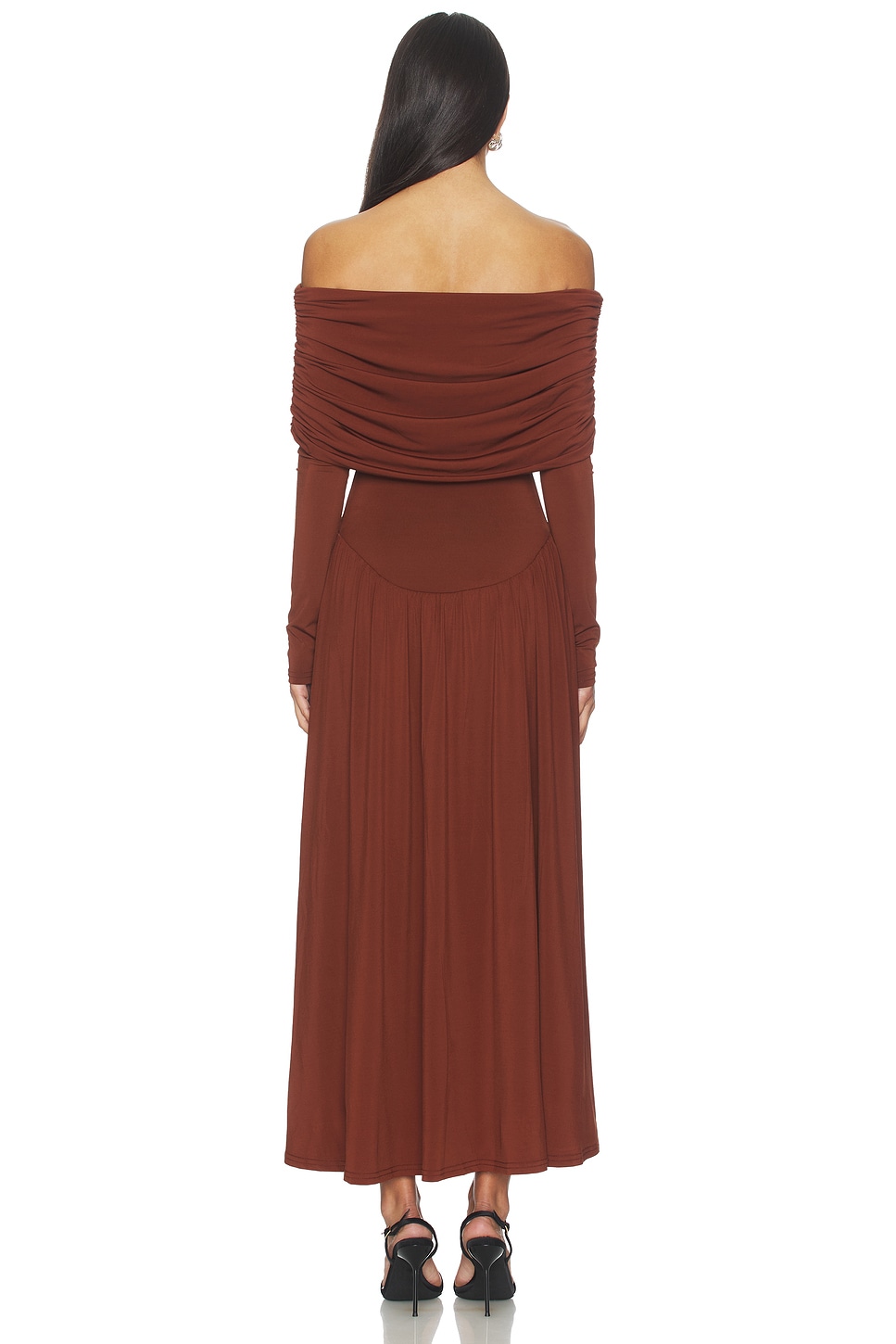 knee length dresses for ladies Camille Red Flap-Designed Ruched Midi Dress S / Red